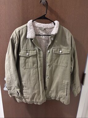 navy green denim jacket